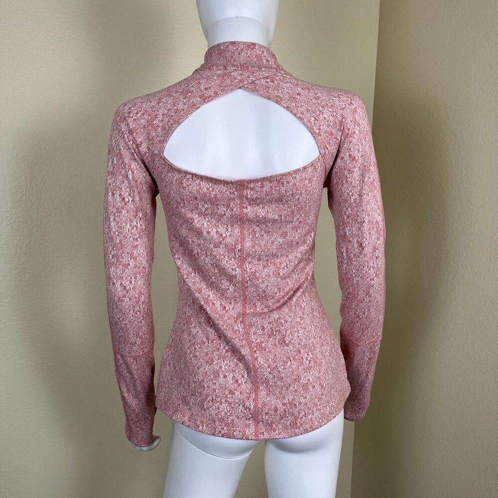 Gymshark Women's Size S Pink Fleur Texture 1/2 Zip Pullover Sweater Athletic Gym - Picture 5 of 16